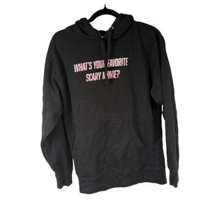 Scream Pullover Mens Small Black Iconic Quote Horror Movie Fan Gear‎
